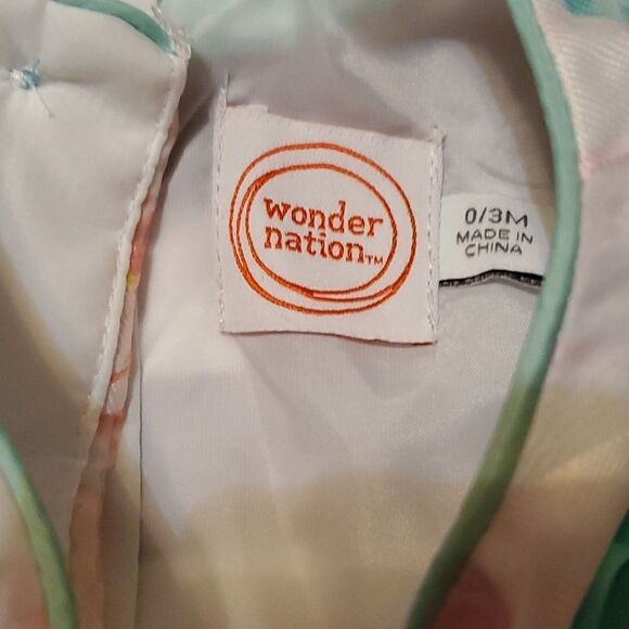 Wonder NationĀ Infant Girls Sheer Pink Floral Dress Size 0-3 Months - Picture 5 of 8